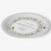 wildbloemweide elegant vrijgezellenfeest papieren bordje (Gekanteld)