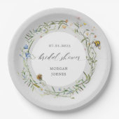 wildbloemweide elegant vrijgezellenfeest papieren bordje (Voorkant)