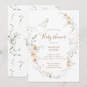 wildbloemweide floral Baby shower uitnodigen Kaart (Voorkant / Achterkant)