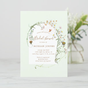 wildbloemweide floral Vrijgezellenfeest uitnodigen Kaart