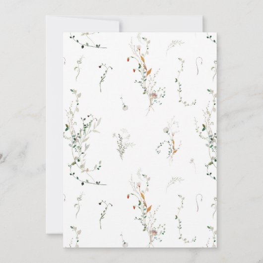 wildbloemweide floral Vrijgezellenfeest uitnodigen Kaart (Achterkant)