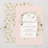 wildbloemweide floral Vrijgezellenfeest uitnodigen Kaart (Voorkant / Achterkant)