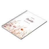 Wildbloemweide roze beige notitieboek (Linkerzijde)