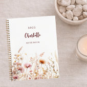 Wildbloemweide roze beige notitieboek