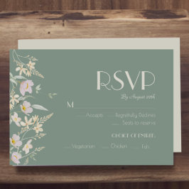 Wildbloesem Deco Wedding Meal Choice RSVP Kaartje