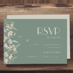 Wildbloesem Deco Wedding Meal Choice RSVP Kaartje