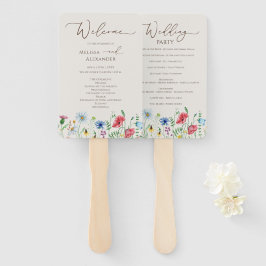 Wildbloestuin Beige Wedding Programme Hand Fan Handwaaier