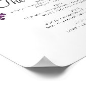 Wildbloom | Deep Purple Boheemse Bloemen Bar Menu Poster (Hoek)