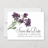 Wildbloom | Dieprode Boheemse Save the Date Magnetische Uitnodiging (Voorkant)