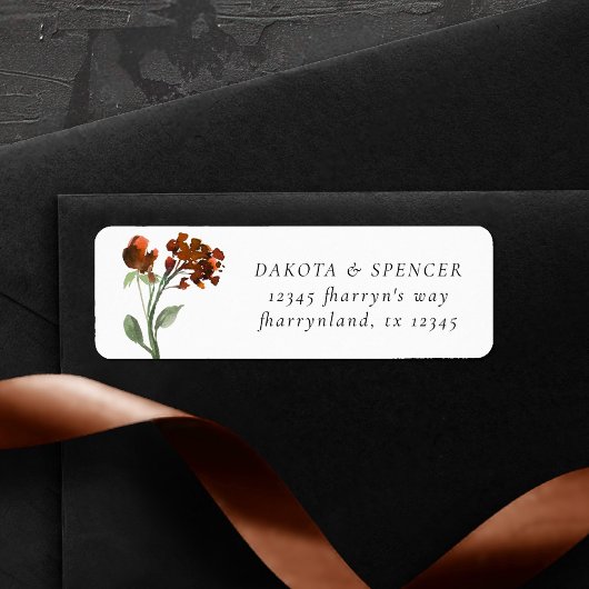 Wildbloom | Terracotta Orange Bohemian Address Etiket