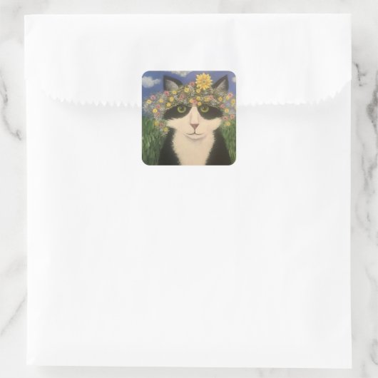 Wildboy Wreath Vierkante Sticker (Tas)