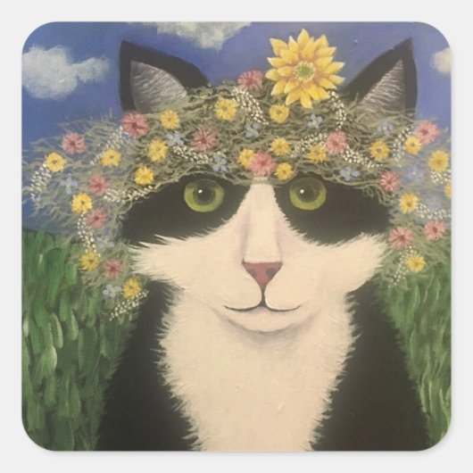 Wildboy Wreath Vierkante Sticker (Voorkant)