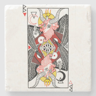 WILDCARDXFAUST Baphomet Marble Onderzetter