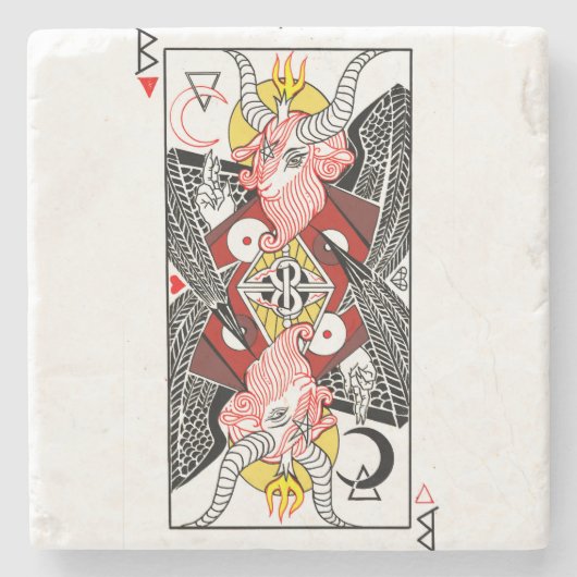 WILDCARDXFAUST Baphomet Marble Onderzetter (Voorkant)