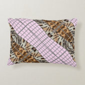 Wildcat Matrix - Bengal Cat Leopard Pink Rose Accent Kussen (Achterkant)