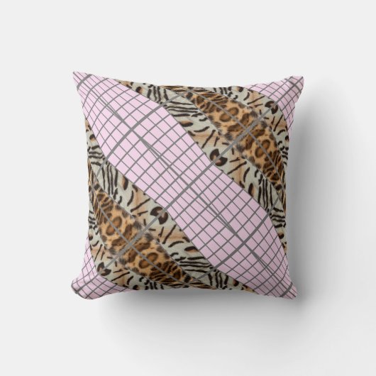 Wildcat Matrix - Bengal Cat Leopard Pink Rose Kussen (Voorkant)