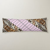 Wildcat Matrix - Bengal Cat Leopard Pink Rose Lichaamskussen (Achterkant)