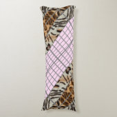 Wildcat Matrix - Bengal Cat Leopard Pink Rose Lichaamskussen (Voorkant Verticaal)