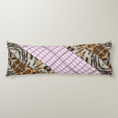 Wildcat Matrix - Bengal Cat Leopard Pink Rose Lichaamskussen (Voorkant)