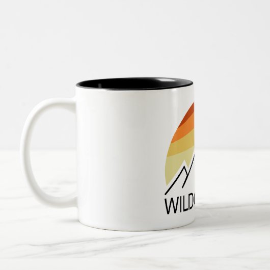 Wildcat Mountain New Hampshire Retro Tweekleurige Koffiemok (Links)