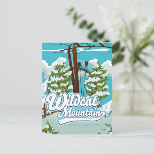 Wildcat Mountain New Hampshire Ski poster Briefkaa Briefkaart (Staand voorkant)