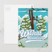 Wildcat Mountain New Hampshire Ski poster Briefkaa Briefkaart (Voorkant / Achterkant)