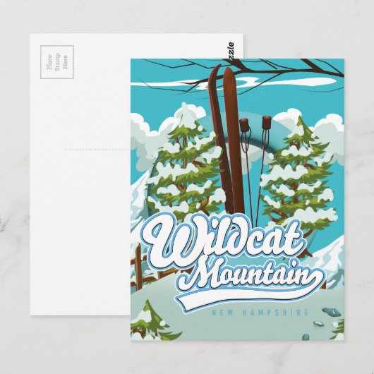 Wildcat Mountain New Hampshire Ski poster Briefkaa Briefkaart (Voorkant / Achterkant)