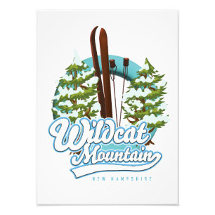 Wildcat Mountain New Hampshire ski-poster Foto Afdruk