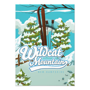 Wildcat Mountain New Hampshire ski-poster Foto Afdruk