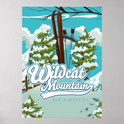 Wildcat Mountain New Hampshire ski-poster Poster (Voorkant)
