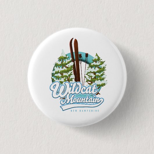 Wildcat Mountain New Hampshire Ski poster Ronde Button 3,2 Cm (Voorkant)