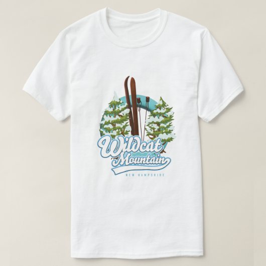 Wildcat Mountain New Hampshire Ski poster T-shirt (Design voorkant)