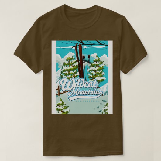 Wildcat Mountain New Hampshire Ski poster T-shirt (Design voorkant)