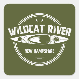 Wildcat New Hampshire Kayak Vierkante Sticker