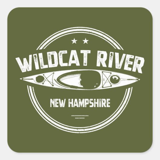 Wildcat New Hampshire Kayak Vierkante Sticker (Voorkant)