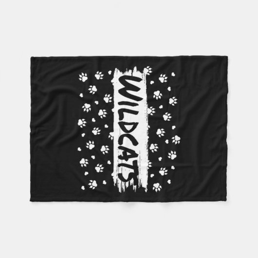 Wildcats mascotte school geest terug naar school v fleece deken (Voorkant (Horizontaal))