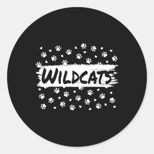 Wildcats mascotte school geest terug naar school v ronde sticker