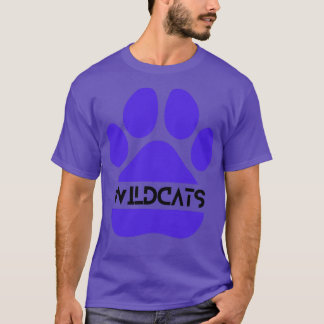 Wildcats Paw Distress Grunge Wildcats Pride 5 T-shirt