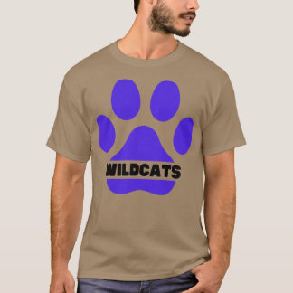 Wildcats Paw Distress Grunge Wildcats Pride 6 T-shirt