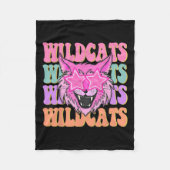 Wildcats School Mascot Fleece Deken (Voorkant)