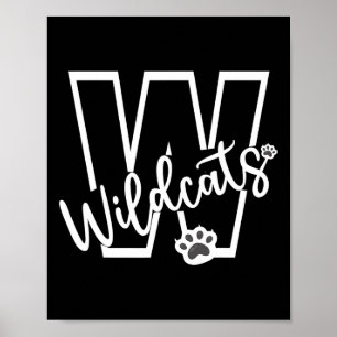 Wildcats School Sport Fan Team Spirit Voetbal Ba Poster