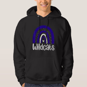 Wildcats School Sports Fan Team Spirit Rainbow Hoodie