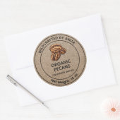 Wildcrafted biologische pecans kraft papier stijl ronde sticker (Envelop)