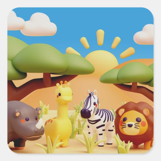"Wilddieren Design Stickers" Vierkante Sticker (Voorkant)