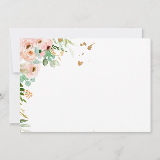 Wilde 11e verjaardag Noite Floral Pink Gold Girl Kaart (Achterkant)