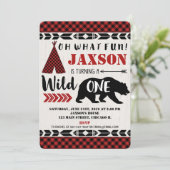 Wilde 1 1e beer van de eerste verjaardagsuitnodigi kaart (Staand voorkant)