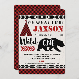 Wilde 1 1e beer van de eerste verjaardagsuitnodigi kaart