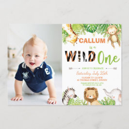 Wilde 1 1e geboorte Oerwoud Dieren Jongen Foto Kaart