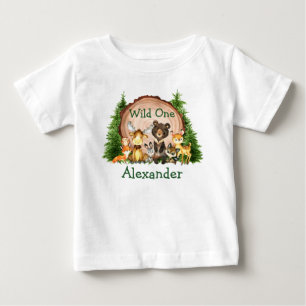 Wilde 1 1e geboorte Rustic Trees Forest Animals