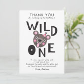 Wilde 1 1e verjaardag bedankkaart (Staand voorkant)